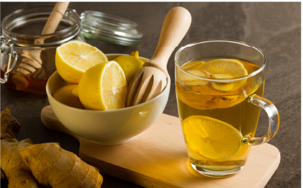 Warm water with honey and lemon