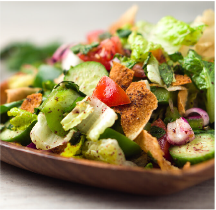 Raw and boiled vegetables salad