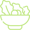 Raw and boiled vegetables salad icon