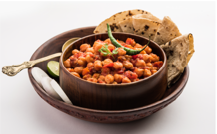 Chapatis with steamed vegetables